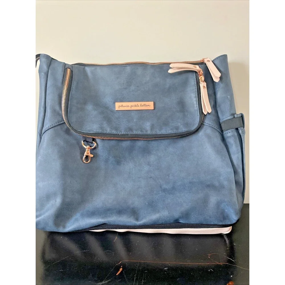 Petunia Pickle Bottom Backpack Diaper Bag Navy Blush Rose Gold